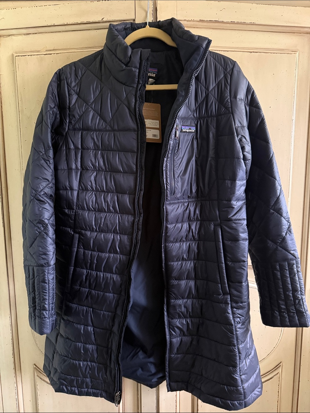 Patagonia Women’s Navy Long Quilted Puffer Coat